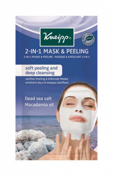 Hartmann  Kneipp, 8956237. Очищающая маска-скраб 2в1 с солью Мертвого моря и маслом Макадамии, 2х8 мл.