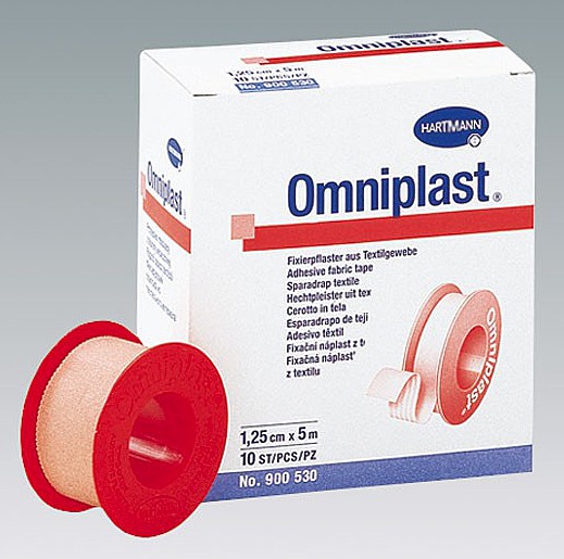 Hartmann Omniplast®, 900570. Пластырь из текстильной ткани, 1.25 см х 9.2 м, 5 шт.