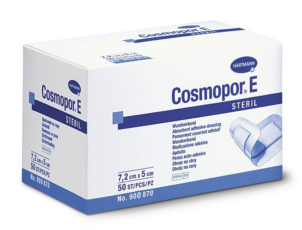 Hartmann Cosmopor® E steril, 900870. Самоклеящаяся послеоперационная повязка, 7.2 х 5 см, 50 шт.