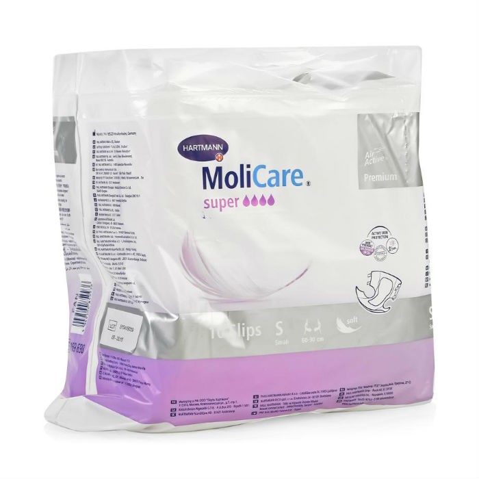 Molicare® Premium Soft Super, 169698. Воздухопроницаемые подгузники, размер S, 10 шт.