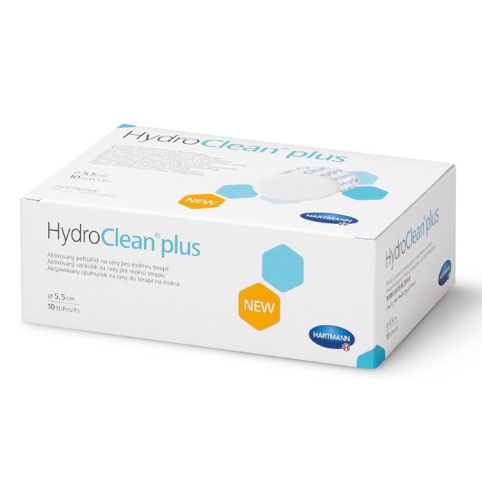 Hartmann HydroClean® plus, 609606. Суперабсорбирующая повязка, ø 5,5 см, 10 шт.