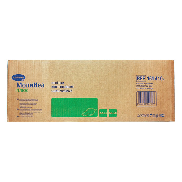 Hartmann MoliNea® Plus, 161410. Впитывающая пеленка, 60 х 60 см, 100 шт.