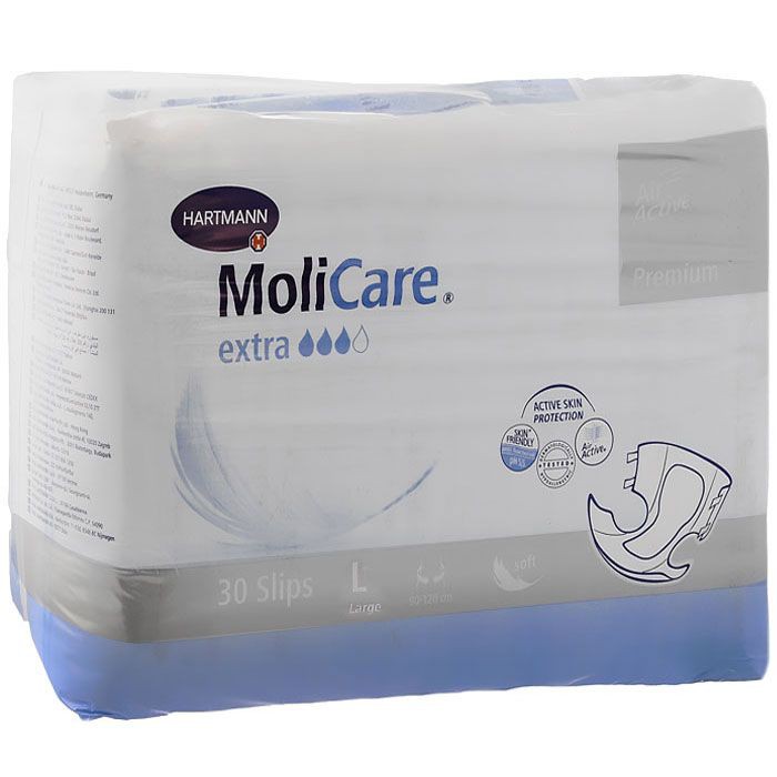 Molicare® Premium Soft Extra, 169848. Воздухопроницаемые подгузники, размер L, 30 шт.