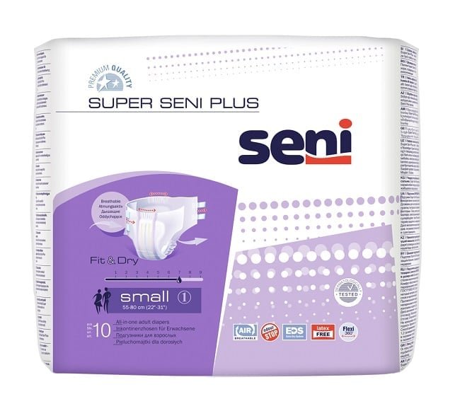 SUPER SENI PLUS Подгузники для взрослых Small, 10 шт., SE-094-SM10-2RU