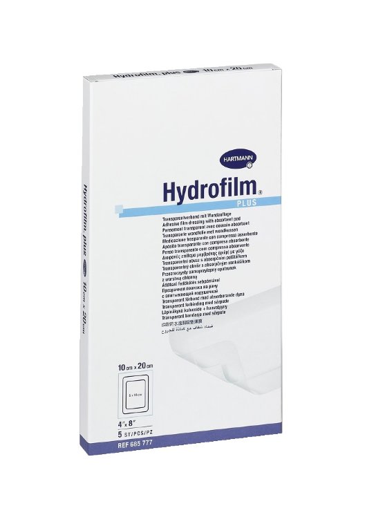 Hartmann Hydrofilm® plus, 685777. Пленочная повязка с впитывающей прокладкой, 10 x 20 см, 5 шт.