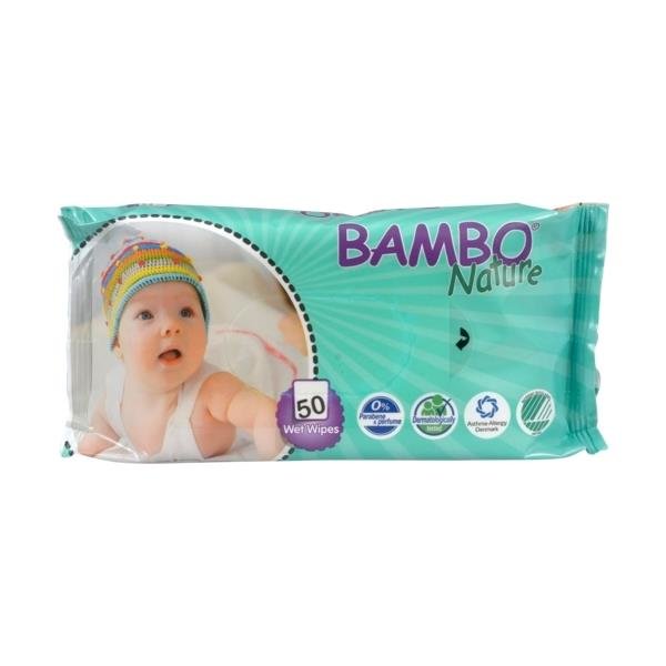 Abena Влажные салфетки Bambo Nature, 50 шт., 16х20 см, 659722