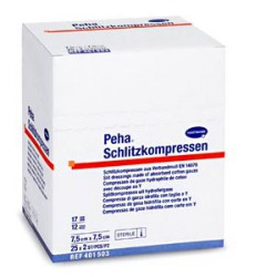 Hartmann Peha® Schlitzkompressen, 401505. Марлевая салфетка с Y-образным надрезом, стерильная, 10 х 10 см, 2 х 20 шт.