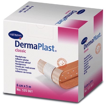 Hartmann DermaPlast® classic, 535051. Гипоаллергенный пластырь цвета кожи, 4 см х 5 м.