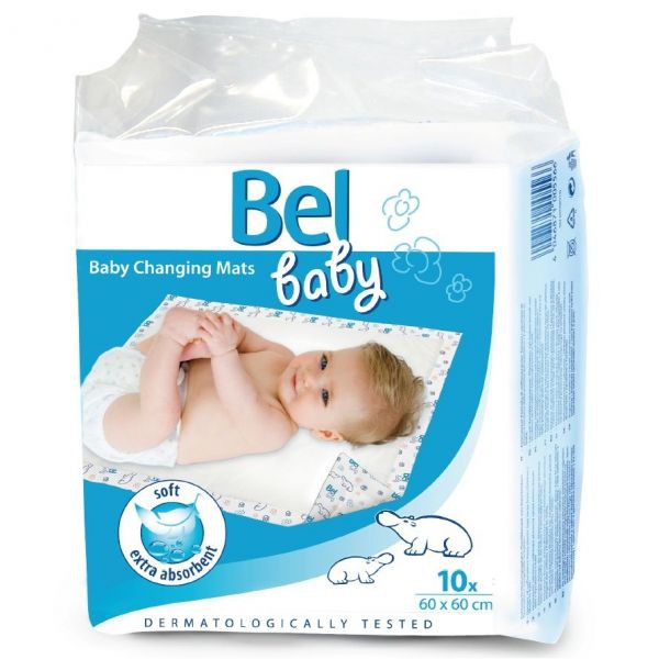 Hartmann Bel® Baby Changing Mats, 161960. Детские впитывающие пеленки 60х60 см, 10 шт.