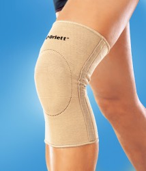 Бандаж на коленный сустав с фиксирующей силиконовой прокладкой и металлич. спиральными ребрами EKN-212