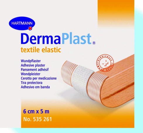 Hartmann DermaPlast® textile elastic, 535271. Эластичный пластырь цвета кожи, 8 см х 5 м.