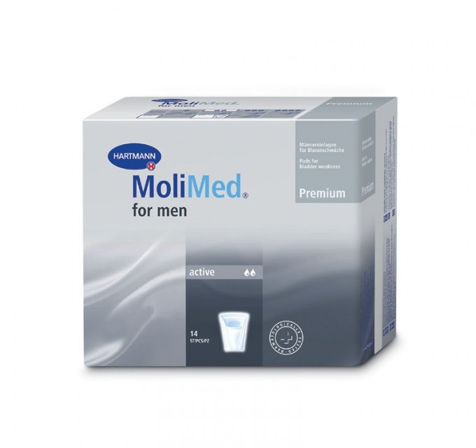 MOLIMED Premium for men active, 168600. Урологические вкладыши для мужчин, 14 шт.