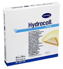 Hartmann Hydrocoll® thin, 900758. Гидроколлоидная  повязка на рану с низкой степенью секреции, 10 x 10 см, 10 шт.