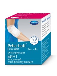 Hartmann Peha-haft® latexfree, 932484. Самофиксирующийся бинт без латекса белый, 6 см х 4 м, 1 шт.