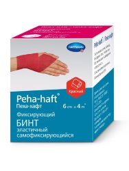 Hartmann Peha-haft® latexfree, 932488. Самофиксирующийся бинт без латекса красный, 6 см х 4 м, 1 шт.