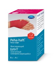 Hartmann Peha-haft® latexfree, 932489. Самофиксирующийся бинт без латекса красный, 8 см х 4 м, 1 шт.