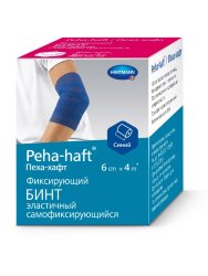 Hartmann Peha-haft® latexfree, 932468. Самофиксирующийся бинт без латекса синий, 6 см х 4 м, 1 шт.