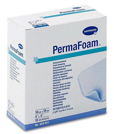 Hartmann PermaFoam®, 409401. Губчатая повязка, 10 x 10 см, 10 шт.