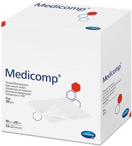 Hartmann Medicomp® Sterile, 421727. Салфетки из нетканого материала. 10 х 20 cм, 2 х 25 шт.