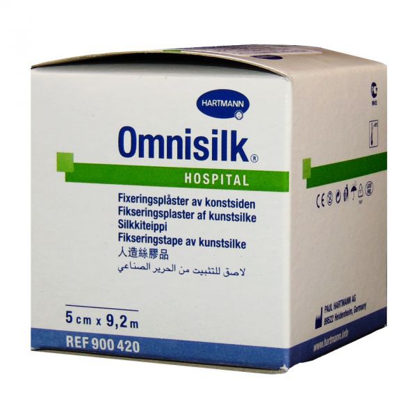 Hartmann Omnisilk®, 900420. Пластырь из искусственного шёлка, 5 см х 9.2 м, 1 шт., без еврохолдера