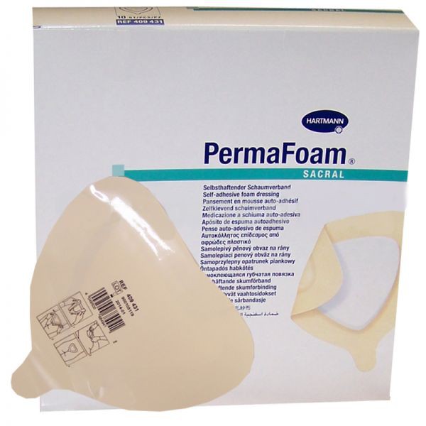 PermaFoam® sacral, 409422. Губчатая повязка на область крестца, 18 x 18 см, 3 шт.