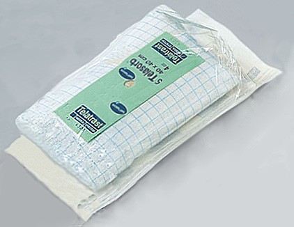 Hartmann Telasorb®, 454263. Салфетки для брюшной полости с рентгено-контрастной пластиной и петлей, стерильные, 6 слев, 45 х 45 см, 18 х 2 шт.