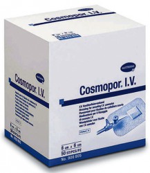 Hartmann Cosmopor® I.V. 900805. Самоклеящаяся повязка для катетеров и канюль, 8 х 6 cм, 50 шт.