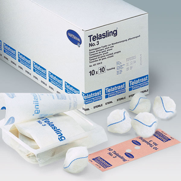 Hartmann Telasling®, 451104. Марлевые тампоны с рентгено-контрастной нитью, cтерильные, N 3, 20 х 10 шт.