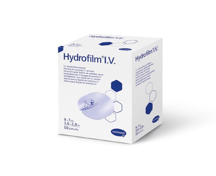 Hartmann Hydrofilm® I.V., 685740. Самокл. повязки для фиксации катетеров из пленки 9 x 7 cм, 50шт.