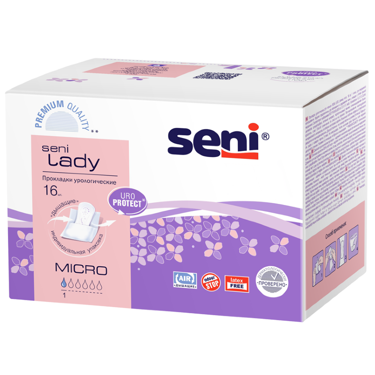 SENI LADY Урологические прокладки для женщин, Micro, 16шт., SE-095-MC16-RU1