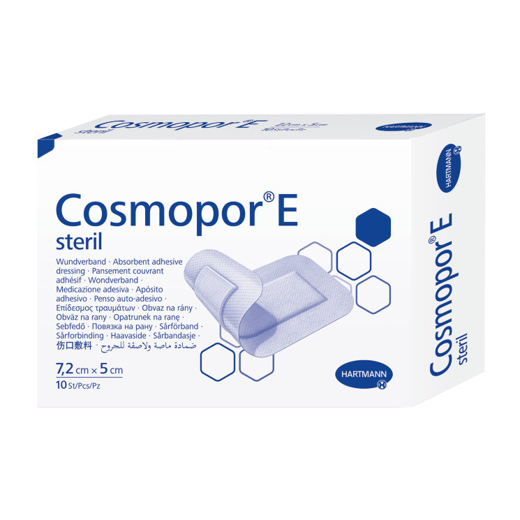 Hartmann Cosmopor® E steril, 900891. Самоклеящаяся послеоперационная повязка, 7.2 х 5 см, 10 шт.